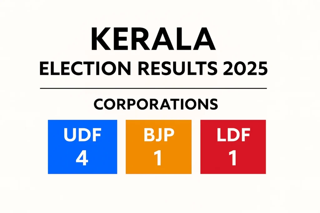 Kerala Election Results 2025-udf-wins-4-corporations-bjp-and-ldf-take-1-each
