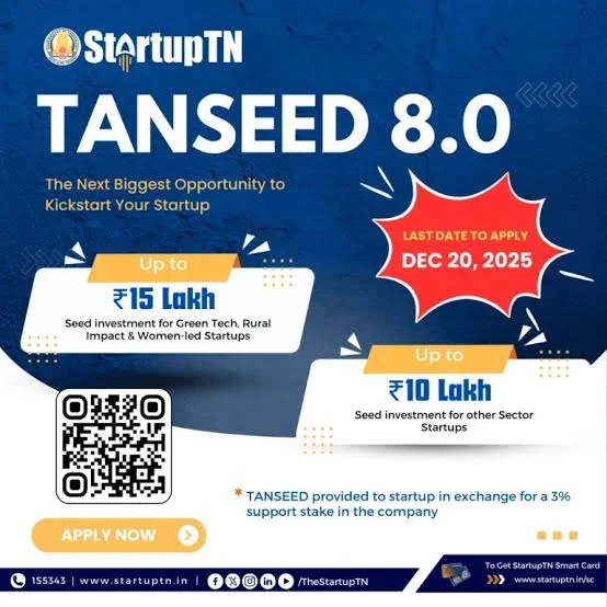 TANSEED 8.0 – Tamil Nadu Seed Fund StartupTN - Government of Tamil Nadu (Department of MSME/Industries