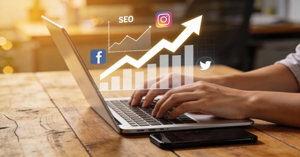 startup marketer using digital marketing analytics
