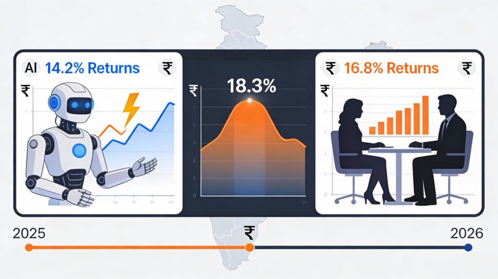 AI vs human financial advisors comparison with robo dashboard, human advisor.