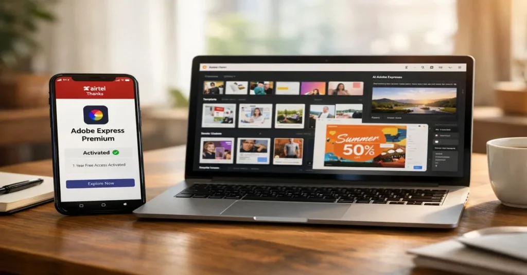 Airtel Adobe Express Premium free activation preview