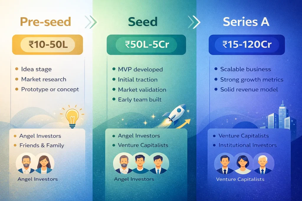 2x2 matrix showing ideal founder characteristics for attracting venture capital investment based on product-market fit and team experience."