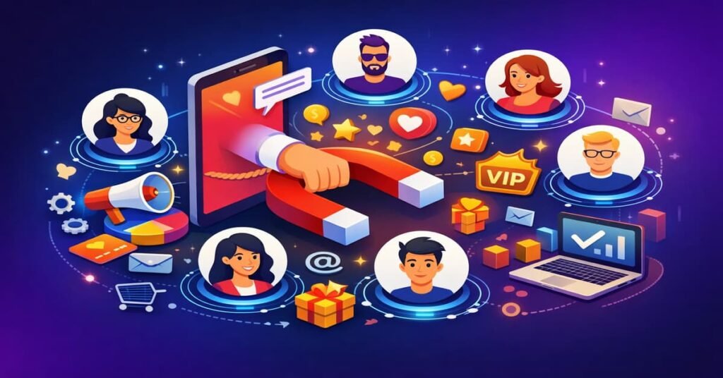 attract customer profiles, representing digital customer retention