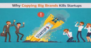 Small startups grow by thinking differently, not by copying big brands.