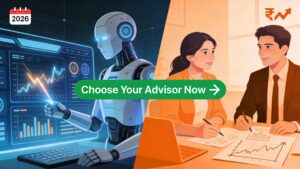 AI vs human financial advisors comparison with robo dashboard, human advisor.