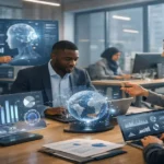 future workplace with AI collaboration and digital tools