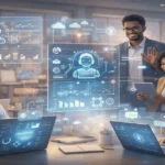 Illustration showing jobs affected by AI automation trends