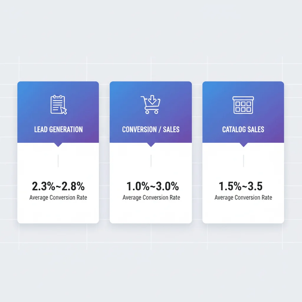 Visual chart comparing average conversion rates of Instagram lead, conversion, and catalog campaigns
