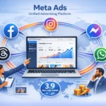 Meta Ads provides unified advertising management across Facebook, Instagram, Messenger, WhatsApp, and Threads—reaching 3.9 billion users with precision targeting from one dashboard.