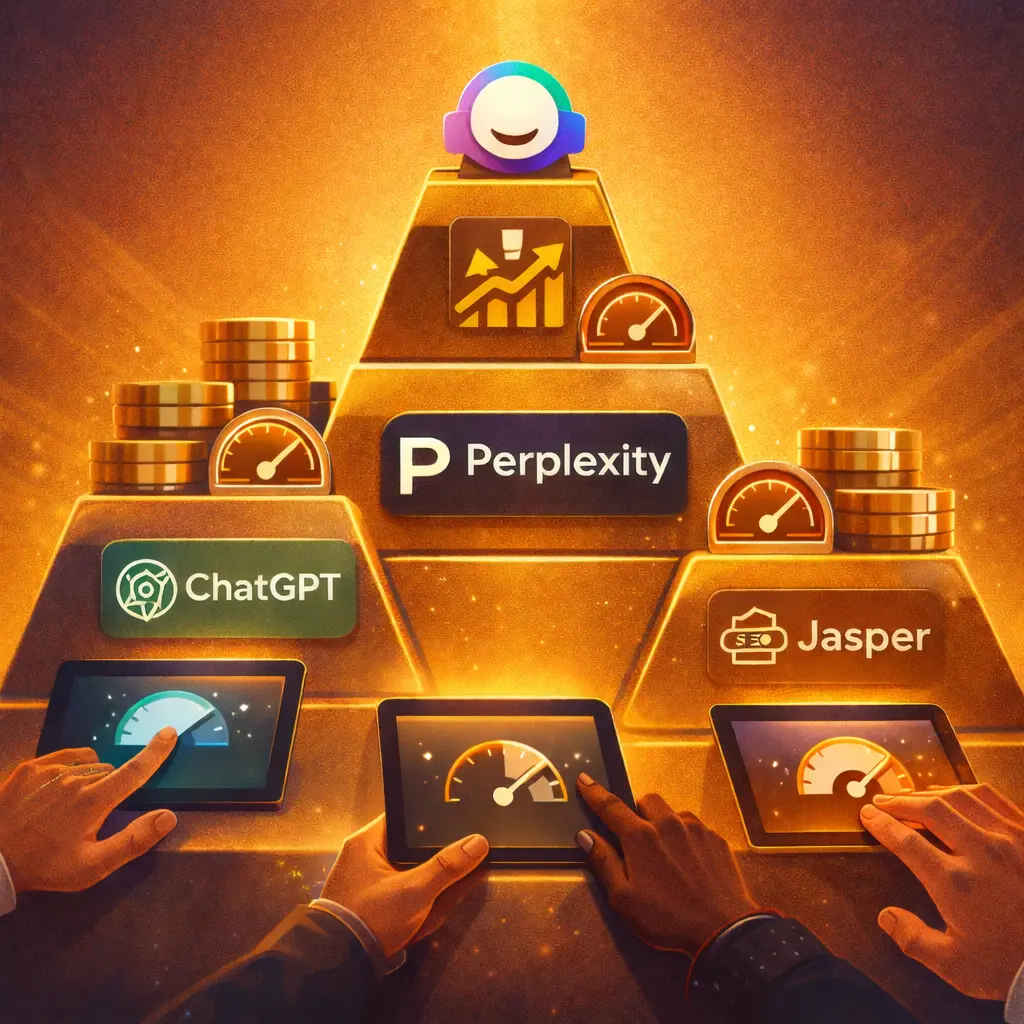 Pricing pyramid visualization for ChatGPT Perplexity Jasper