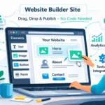 A website builder site bundles templates, hosting, and simple editing tools so anyone can create a website without coding.