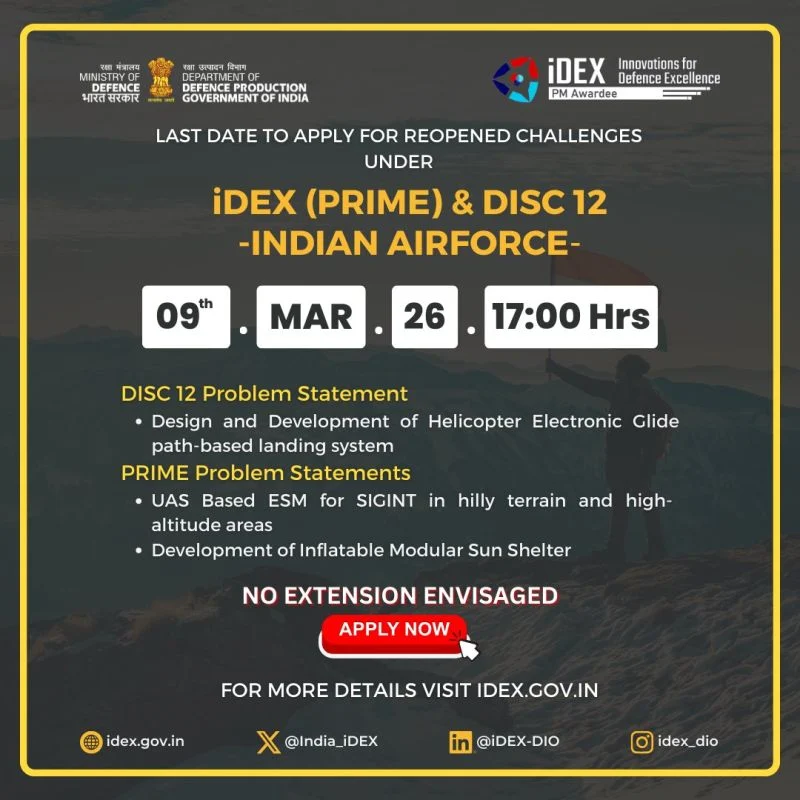 iDEX Prime Re-Open (Indian Air Force Challenges)