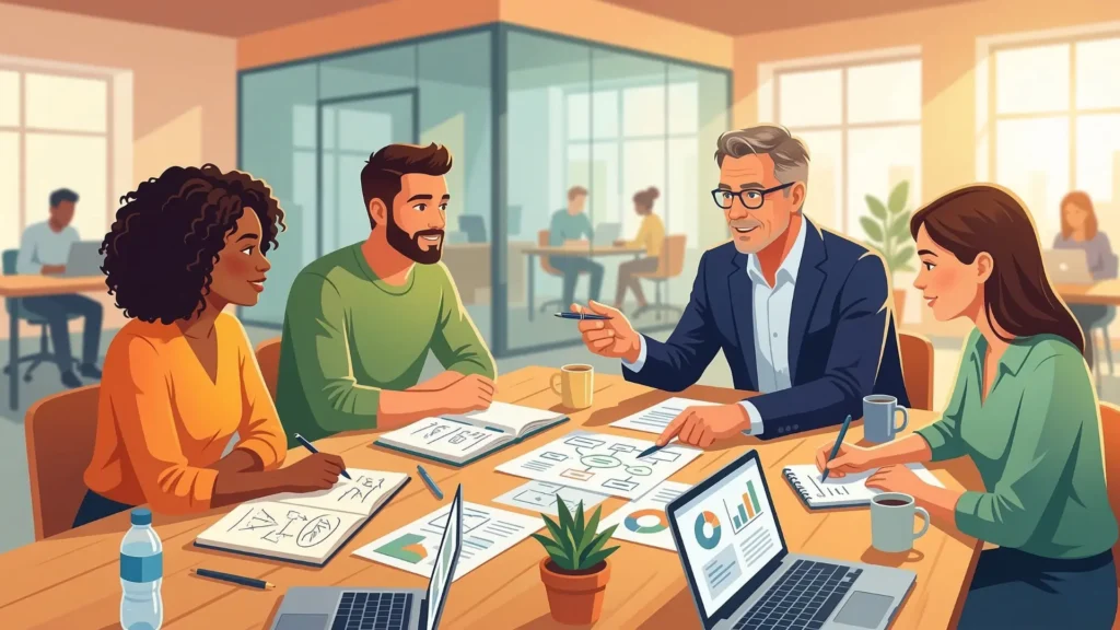 Founders preparing grant application documents.