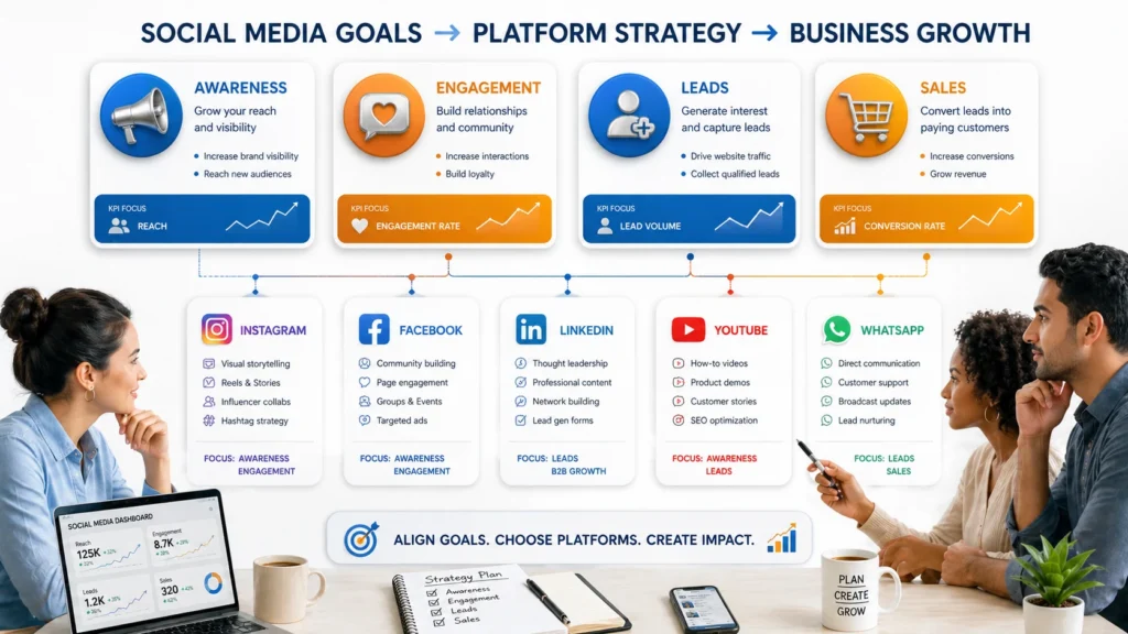 Social media goals and platform selection for small business
