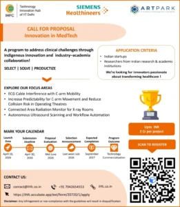 IHFC–ARTPARK–Siemens Healthineers MedTech Call for Proposals 2026