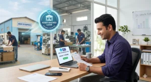 MSME entrepreneur using SBI Asset‑Backed Loan to grow manufacturing or trading business in India