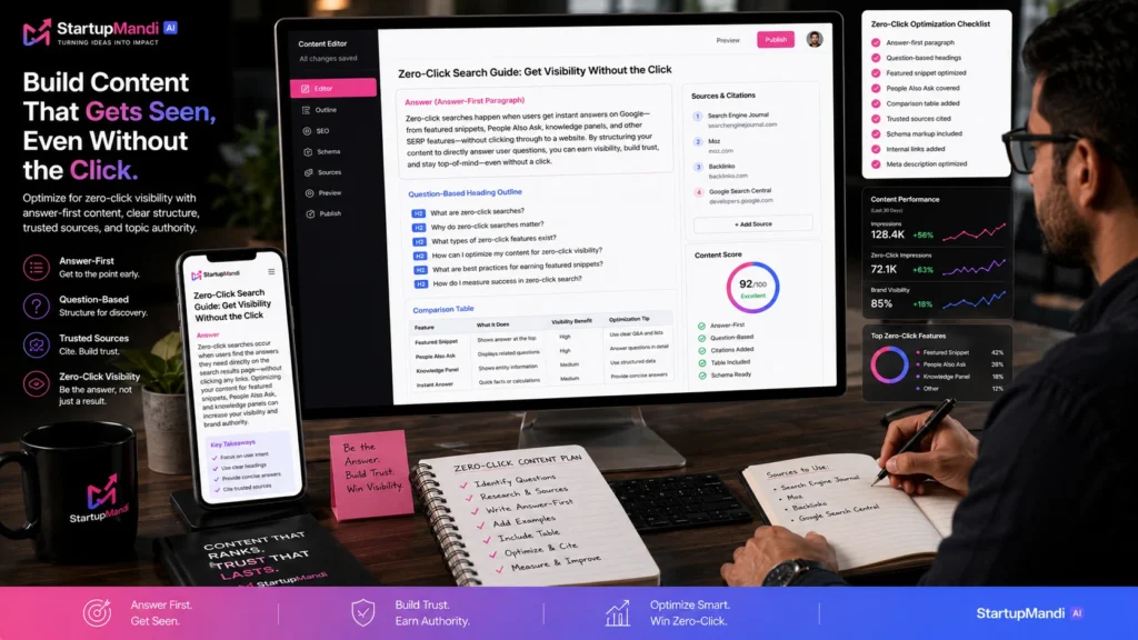 Content creator optimizing a page for zero-click search visibility.