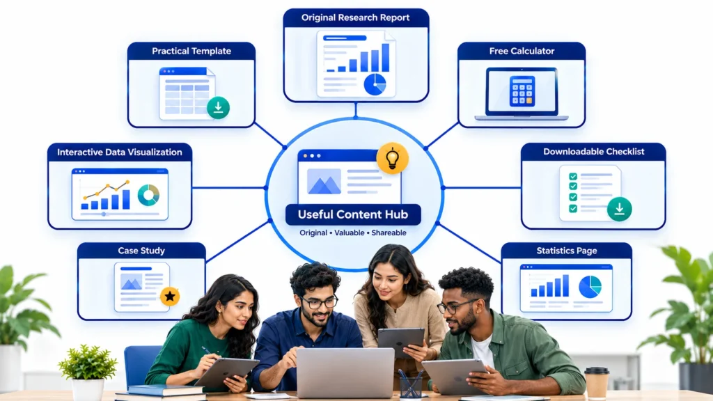 Original research, tools, templates, and charts shown as linkable SEO content assets; help in getting High-Quality backlinks.